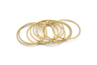 38mm Circle Connectors - 24 Raw Brass Circle Connectors (38x1x1mm) Bs 1086