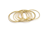 38mm Circle Connectors - 24 Raw Brass Circle Connectors (38x1x1mm) Bs 1086
