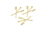 Brass Nordic Runes Charm, 24 Raw Brass Viking Good Luck Symbol Rune Charms With 1 Loop, Viking Runes, Runic Alphabet (28x21x0.60mm) A4217