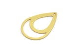 Brass Drop Charm, 10 Raw Brass Drop Charms With 1 Hole, Earrings, Findings (29x21x0.80mm) A4224