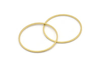 33mm Circle Connectors - 12 Raw Brass Circle Connectors (33x1x1mm) A4065