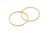 33mm Circle Connectors - 12 Raw Brass Circle Connectors (33x1x1mm) A4065