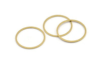 29.5mm Circle Connector, 12 Raw Brass Circle Connectors (29.5x1.3x1mm) A4070