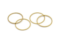 29.5mm Circle Connector, 12 Raw Brass Circle Connectors (29.5x1.3x1mm) A4070