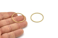 29.5mm Circle Connector, 12 Raw Brass Circle Connectors (29.5x1.3x1mm) A4070