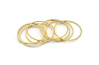 29.5mm Circle Connector, 24 Raw Brass Circle Connectors (29.5x0.80x0.80mm) A3955