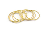 29.5mm Circle Connector, 24 Raw Brass Circle Connectors (29.5x0.80x0.80mm) A3955
