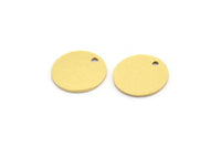 Brass Round Charm, 50 Raw Brass Round Charms With 1 Hole, Earring Charms (11x10x0.60mm) A4078