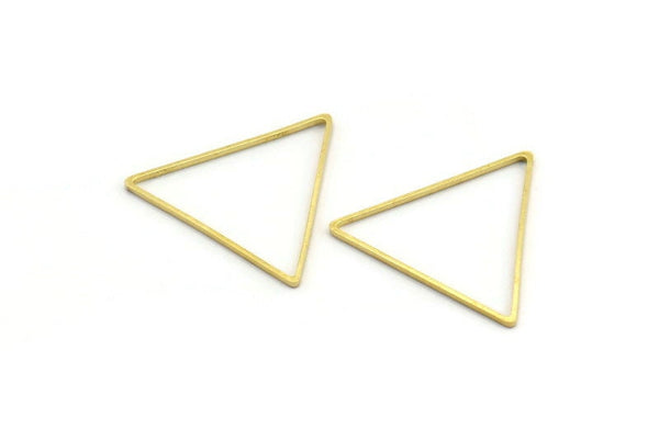 Brass Triangle Ring, 24 Raw Brass Triangle Rings, Triangle Connectors (23x27x1mm) A4241