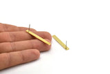 Brass Rectangle Earring, 6 Raw Brass Stick Stud Earrings (45x5x1mm) M03365 A4267