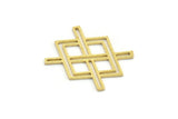 Brass Ethnic Charm, 24 Raw Brass Ethnic Motif Charms, Earring Charms (16x20x0.60mm) A4260