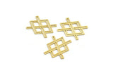 Brass Ethnic Charm, 24 Raw Brass Ethnic Motif Charms, Earring Charms (16x20x0.60mm) A4260