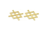 Brass Ethnic Charm, 10 Raw Brass Ethnic Motif Charms, Earring Charms (22x28x0.60mm) A4259