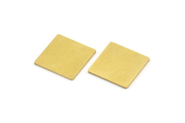 Brass Square Blank, 10 Raw Brass Square Blanks, Stamping Blanks (14x0.80mm) A4084