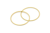 31.5mm Circle Connectors - 24 Raw Brass Circle Connectors (31.5x0.80mm) A4083