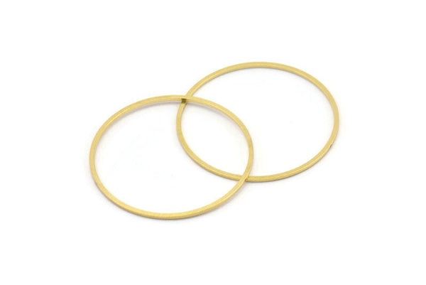 31.5mm Circle Connectors - 24 Raw Brass Circle Connectors (31.5x0.80mm) A4083