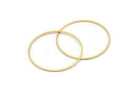 35.5mm Circle Connectors - 24 Raw Brass Circle Connectors (35.5x0.80mm) A4082