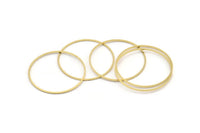 35.5mm Circle Connectors - 24 Raw Brass Circle Connectors (35.5x0.80mm) A4082