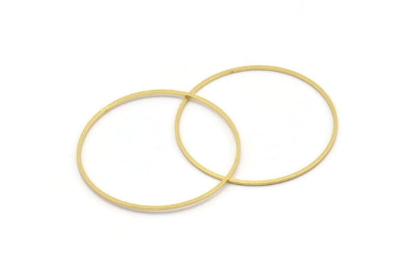 38mm Circle Connectors - 24 Raw Brass Circle Connectors (38x0.80mm) A4080