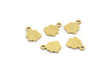 Brass Cloud Charm, 100 Raw Brass Cloud Shaped Charms With 1 Loop, Earring Charms (8x6x0.60mm) A4085