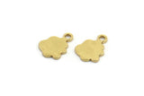 Brass Cloud Charm, 100 Raw Brass Cloud Shaped Charms With 1 Loop, Earring Charms (8x6x0.60mm) A4085