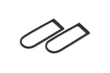 D Shape Rings, 4 Oxidized Brass Black D Shape Connectors With 1 Hole, Rings  (47x18x1.4mm) BS 1894 S336