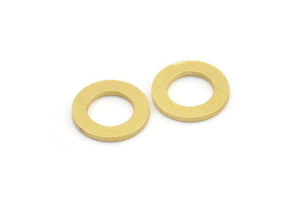 12mm Circle Connector, 24 Raw Brass Circle Connectors (12x2.5x1mm) A4081