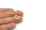 12mm Circle Connector, 24 Raw Brass Circle Connectors (12x2.5x1mm) A4081