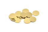 Brass Round Blank, 12 Raw Brass Round Shaped Blanks, Brass Findings, Stamping Blanks (14x1mm) A4097