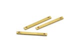 Brass Flat Connector, 50 Raw Brass Bars With 2 Holes (20x2x0.80mm) Bs 1190--a0861