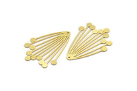Brass Fringed Charm, 6 Raw Brass Fringed Shaped Charms With 1 Hole (44x33x0.80mm) A4277