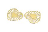 Brass Heart Charm, 2 Raw Brass Heart Shaped Charms With 1 Hole, Pendants, Earring Findings (44x48x0.60mm) A4274