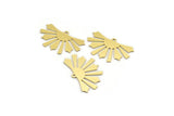 Semi Circle Charm, 8 Raw Brass Rising Sun Charms With 1 Loop, Pendant Charms, Earring Findings (18x30x0.60mm) A4270