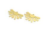 Semi Circle Charm, 8 Raw Brass Rising Sun Charms With 1 Loop, Pendant Charms, Earring Findings (18x30x0.60mm) A4270