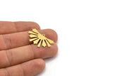Semi Circle Charm, 8 Raw Brass Rising Sun Charms With 1 Loop, Pendant Charms, Earring Findings (18x30x0.60mm) A4270