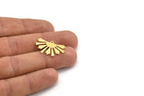 Semi Circle Charm, 10 Raw Brass Rising Sun Charms With 1 Loop, Pendant Charms, Earring Findings (15x25x0.60mm) A4269
