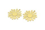 Brass Sun Charm, 8 Raw Brass Sun Charms With 1 Loop, Charm Pendants (27x25x0.60mm) A4273