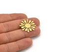 Brass Sun Charm, 8 Raw Brass Sun Charms With 1 Loop, Charm Pendants (27x25x0.60mm) A4273