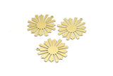 Brass Sun Charm, 6 Raw Brass Sun Charms With 1 Loop, Charm Pendants (32x30x0.60mm) A4272