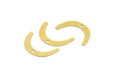 Brass Charm, 24 Raw Brass, Brass Pendants, Charm Pendants, U Shaped Charms, Brass Semi Circle Charms With 1 Hole (21x3x0.60mm) A4287