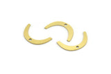 Brass Charm, 50 Raw Brass, Brass Pendants, Charm Pendants, U Shaped Charms, Brass Semi Circle Charms With 1 Hole (16.5x2.5x0.60mm) A4293