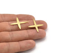 Brass Pole Star Charm, 12 Raw Brass, Brass Charms, Brass Pole Star Charms With 1 Loop (28x24x0.60mm) A4111