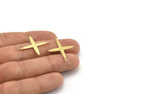 Brass Pole Star Charm, 12 Raw Brass, Brass Charms, Brass Pole Star Charms With 2 Loops, Connector Findings (30x24x0.60mm) A4112