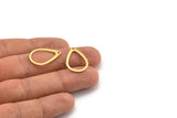 Brass Drop Charm, 24 Raw Brass Drop Shaped Charms With 1 Hole, Earrings, Findings (23x16x0.80mm) A4295