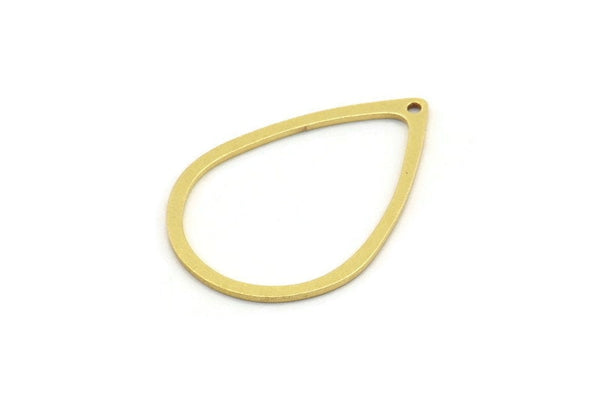 Brass Drop Charm, 24 Raw Brass Drop Shaped Charms With 1 Hole, Earrings, Findings (29x20.5x0.80mm) A4294