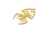 Brass Spider Charm, 24 Raw Brass Spider Shaped Charms With 1 Loop (22x14x0.60mm) A4305