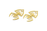 Brass Spider Charm, 24 Raw Brass Spider Shaped Charms With 1 Loop (22x14x0.60mm) A4305