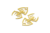Brass Spider Charm, 24 Raw Brass Spider Shaped Charms With 1 Loop (22x14x0.60mm) A4305