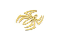 Brass Spider Charm, 12 Raw Brass Spider Shaped Charms With 1 Loop (19x17x0.60mm) A4314