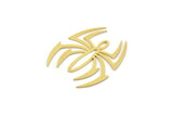 Brass Spider Charm, 8 Raw Brass Spider Shaped Charms With 1 Loop (30x26x0.60mm) A4312